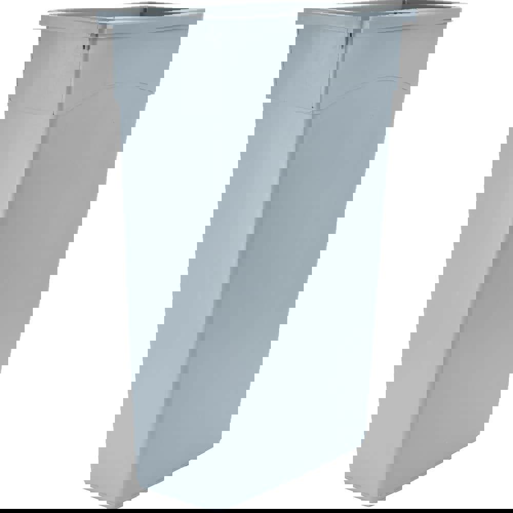 Trash Can: 23 GAL, Rectangle, Gray